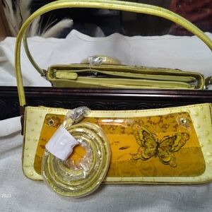 Chic Yellow Butterfly Shoulder Bag